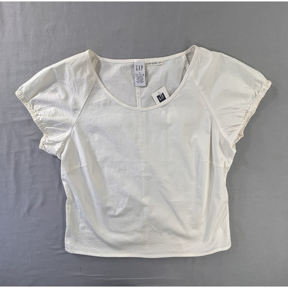 Gap Stretch Puff Sleeve Top Women's Small New With Flaw Cottagecore Casual